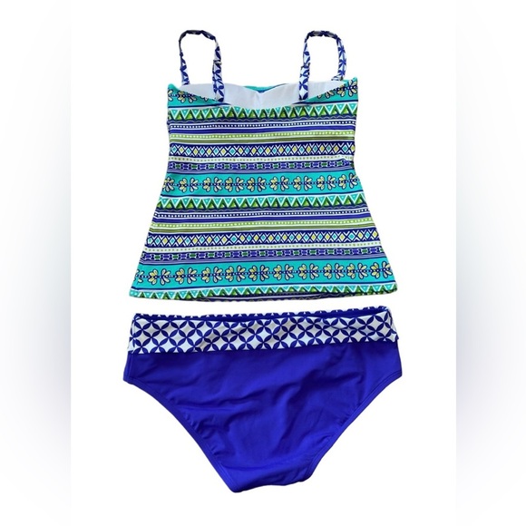 NEW, Bleu Rod Beattie, Printed Tankini Set, Size 6, Blue, White, Turquoise 🌴 - Picture 8 of 11